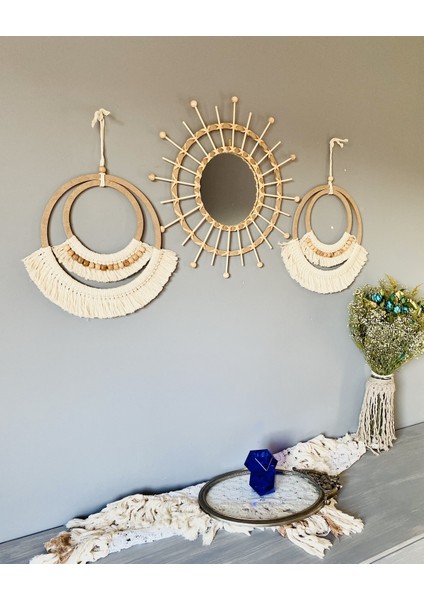 Wall Art Bohem Makrome Duvar Dekorasyon Ürünü 3lü Set fiyatları