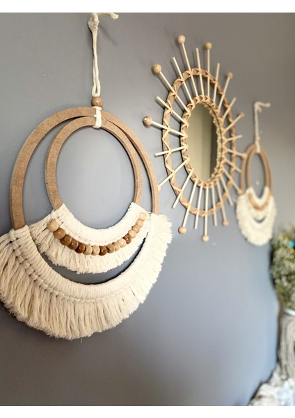 Wall Art Bohem Makrome Duvar Dekorasyon Ürünü 3lü Set fırsatları
