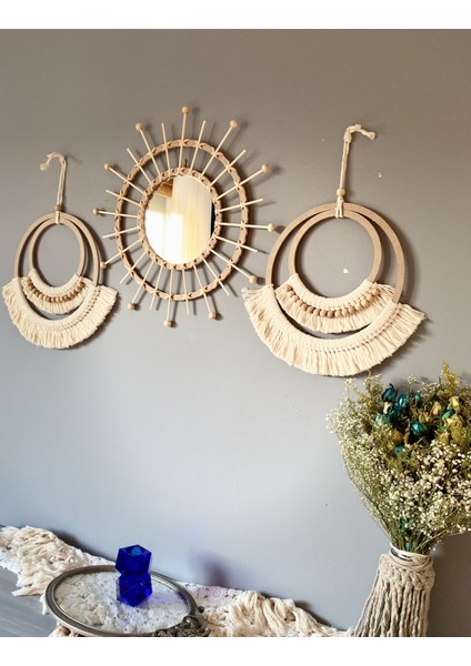 Wall Art Bohem Makrome Duvar Dekorasyon Ürünü 3lü Set indirimleri