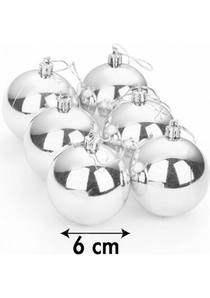 Top 6 Lı 6 cm Gümüş Poşetli