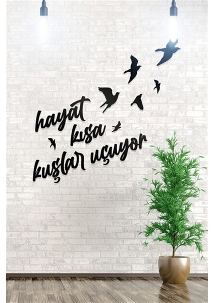 Lazer Kesim Ahşap Hayat Kısa Kuşlar Uçuyor Dekoratif Duvar Süsü 12