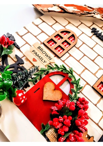 Psacraft Hediye Çeyizlik Kurdeleli Ahşap 27 x 27 Mdf Anahtarlık Askısı