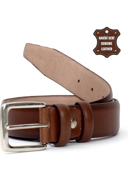 PC351 Erkek 3,5 cm Deri Kemer Kahverengi modelleri