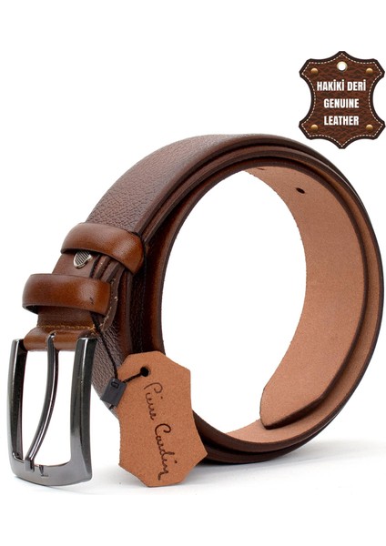 PC404 Erkek 4 cm Deri Kemer Camel