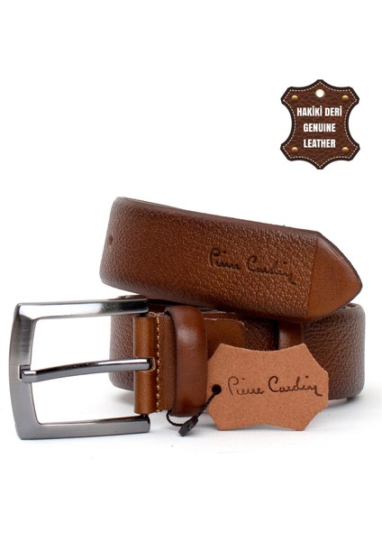 PC404 Erkek 4 cm Deri Kemer Camel