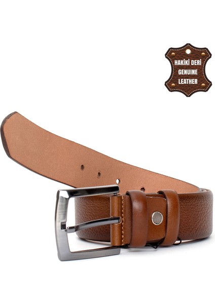 PC404 Erkek 4 cm Deri Kemer Camel