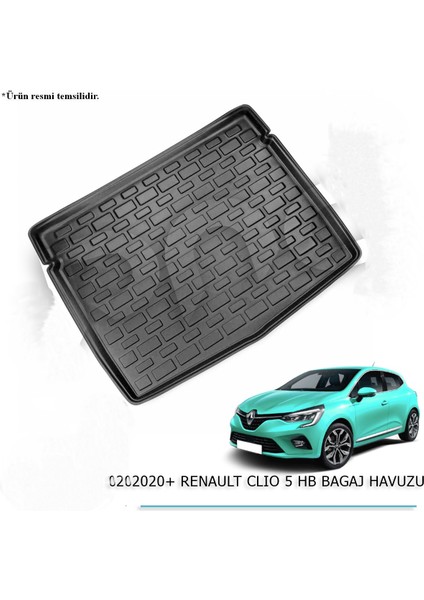 Araca Özel Havuz Paspas Renault Clio 5 2020+ Bagaj Havuzu / Havuzlu Bagaj Paspas