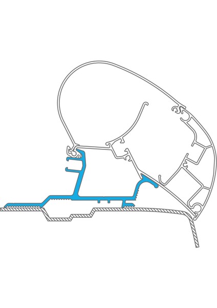 PR2000 (4 Parça) Karavan Çatı Tentesi Montaj Braketi