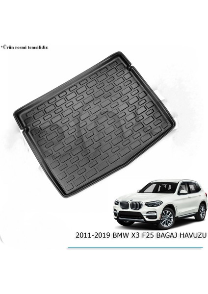 Araca Özel Bagaj Havuzu Bmw X3 F25 2011 - 2019 Havuzlu Bagaj / Havuz Bagaj Paspas