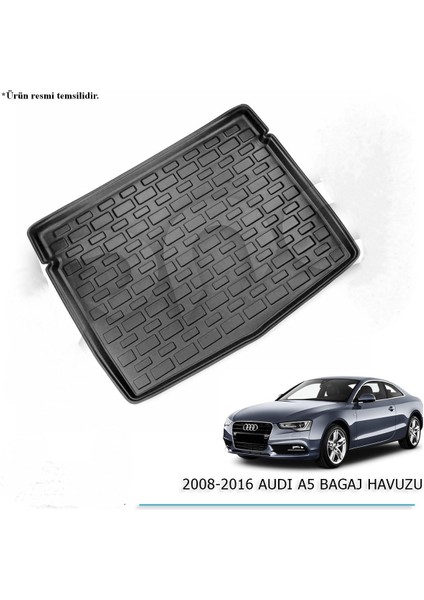 Araca Özel Bagaj Havuz Audi A5 2008 - 2016 Havuzlu Bagaj / Bagaj Havuzu Paspas