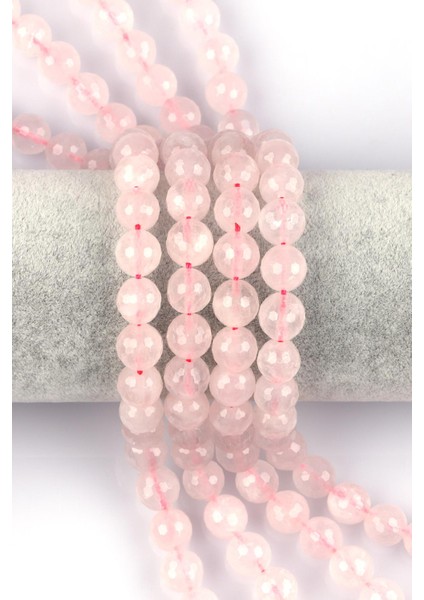 Pembe Kuvars Doğal Taş Dizi 10 mm Küre Kesim