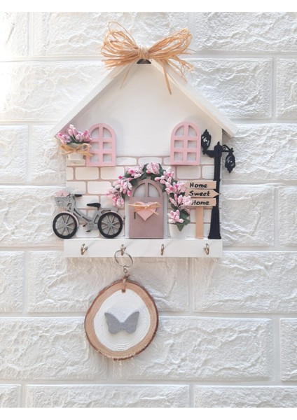 Psacraft Çeyizlik Soft Pudra Pencereli 23 x 25 Ahşap Mdf Anahtarlık Askısı