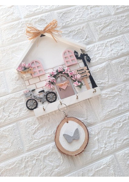 Psacraft Çeyizlik Soft Pudra Pencereli 23 x 25 Ahşap Mdf Anahtarlık Askısı fırsatları