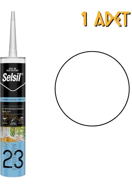 Yağmura Dayanıklı Silikonize Mastik Beyaz 485 Gr. - 1 Adet