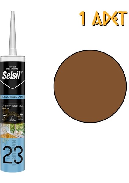 Yağmura Dayanıklı Silikonize Mastik Altın Meşe 485 Gr. - 1 Adet