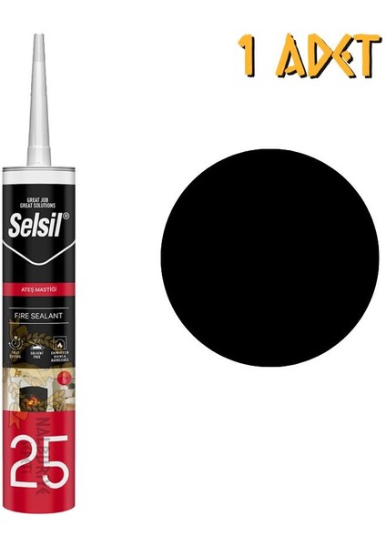 Isıya Dayanıklı Ateş Mastiği Siyah 300 Ml. - 1 Adet
