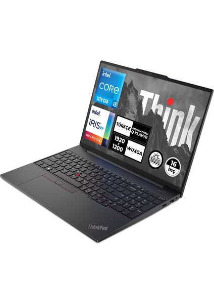 Thinkpad E16 Gen 1 Intel Core I5-1335U 16GB 512GB SSD 16" Wuxga Freedos Taşınabilir Bilgisayar 21JQS1TTZX