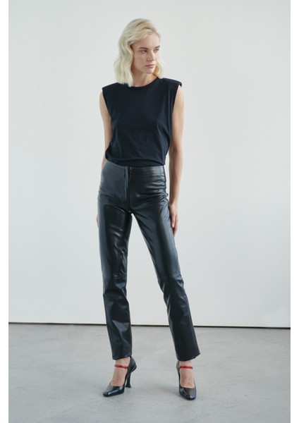 FRIDA Deri Pantolon Siyah