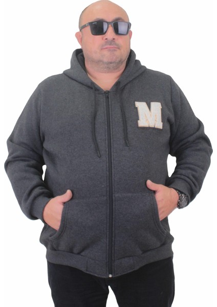 Büyük Beden Fermuarlı Sweat M 23217 Antrasıt