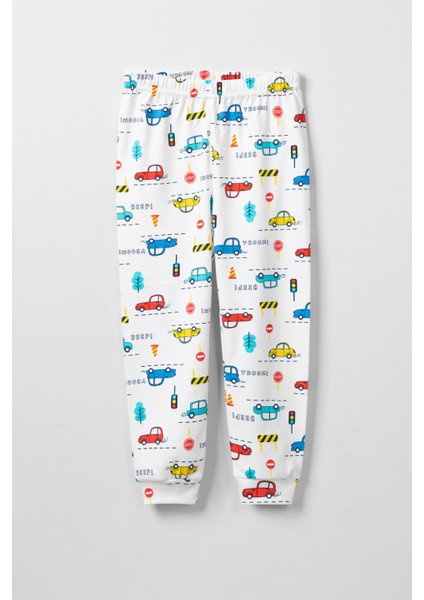 Erkek Çocuk Arabalar Baskılı Pijama Takımı