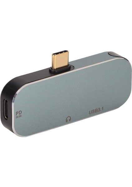 Mini Boy USB C Hub Adaptör 3.5 Kulaklık Bağlantı Noktası Type-C Tipi USB 3.0 Çevirici Hub 5'i 1 Arada 10GBPS 100W Alüminyum Alaşımlı Malzeme Android, Os X, Windows Uyumlu YX04 modelleri