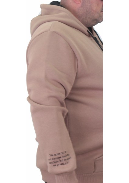 Fermuarlı Kapuşonlu Büyük Beden Sweat Freadom 23219 S.kahve indirimleri