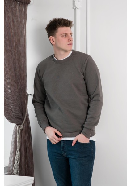 Slimfit Sıfır Yaka Basic 3 Iplik Erkek Sweatshirt fiyatları