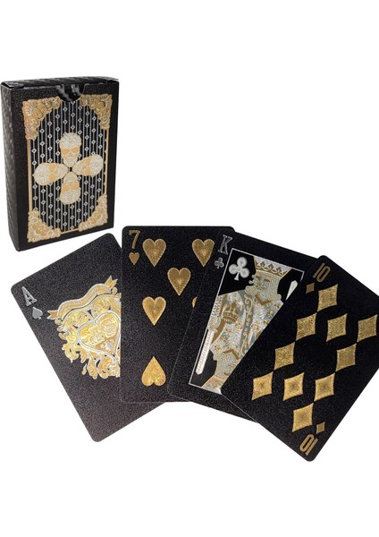 Gold Siyah Kurukafa Iskambil Kağıdı Plastik Su Geçirmez Oyun Kağıdı CIN499 fırsatları