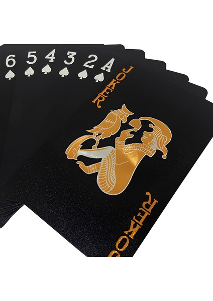 Gold Siyah Kurukafa Iskambil Kağıdı Plastik Su Geçirmez Oyun Kağıdı CIN499 indirimleri