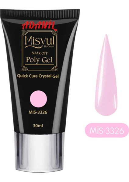 Misyul Profesyonel 30 ml Toz Pembe Poly Gel 3326 Akrilik Jel