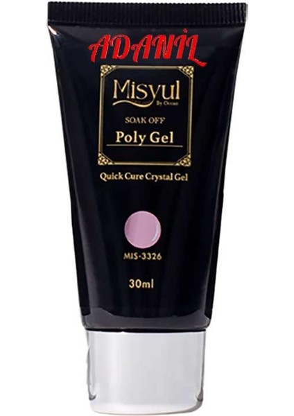 Misyul Profesyonel 30 ml Toz Pembe Poly Gel 3326 Akrilik Jel