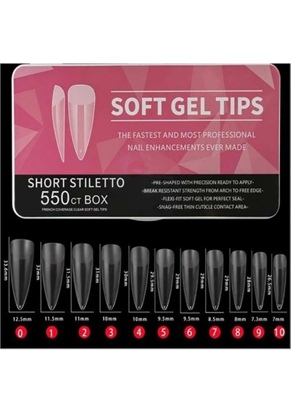 Yeni Nesil Short Stiletto Jel Tips Kolay Kullanım Hızlı Işlem 550 Adet fırsatları