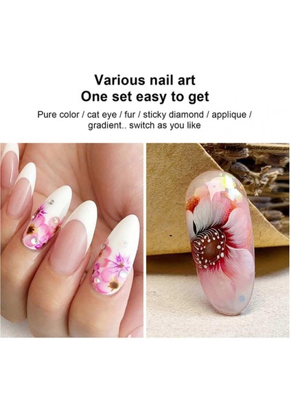 8'li Nail Art Ombre Fırça Seti 8 Farklı Dizayn Uçlu Fırça