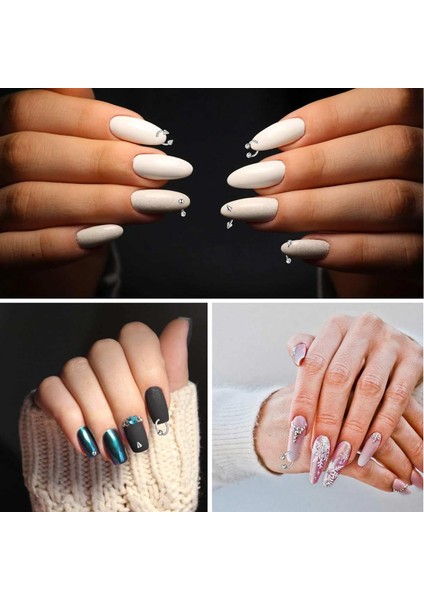 Top Uçlu Yay Tırnak Piercingi Nail Art Süsleme Piercing 5 Adet Karışık Renk