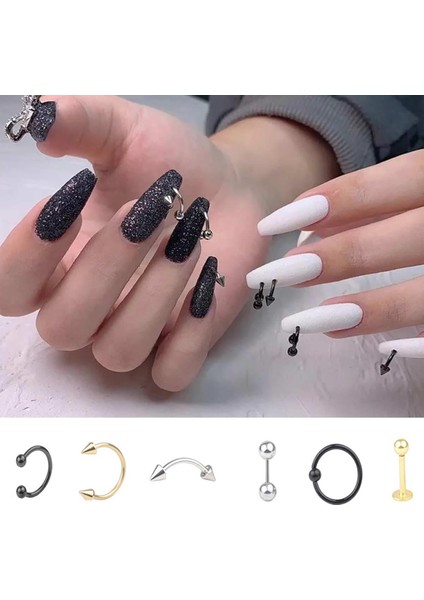 Tırnak Piercingi Nail Art Süsleme Piercing Altın 1 Adet