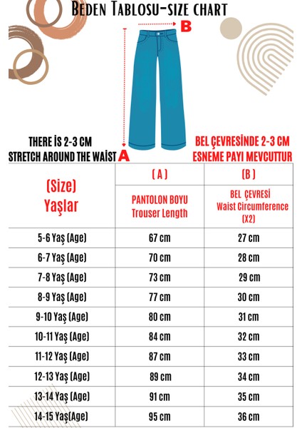 Kız Çocuk Bel Lastikli Bol Kesim Kot Jean PANTOLON-PNT-0037 fırsatları