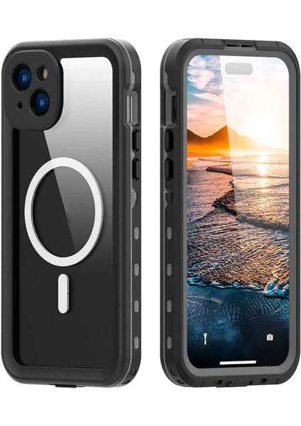 Apple iPhone 15 Plus ile Uyumlu Kılıf Su Geçirmez 360 Derece Koruma Waterproof Telefon Kılıfı