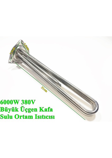 6KW Üçgen Flanş (Büyük) 31cm 380V Trifaze Sanayi Isıtıcı Rezistansı modelleri