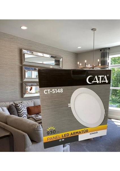 5 Adet 15 Watt Panel LED CT-5148 Günışığı Alüminyum Kasa