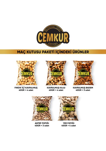 Cemkur Kuruyemiş Maç Paketi Karışık Kuruyemiş - 18 Paket 720GR