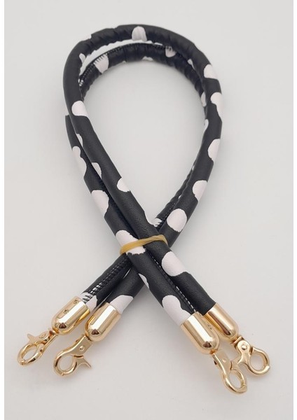 Çift Kordon Çanta Sapı Siyah Beyaz Leopar Light Gold Metalli fiyatları