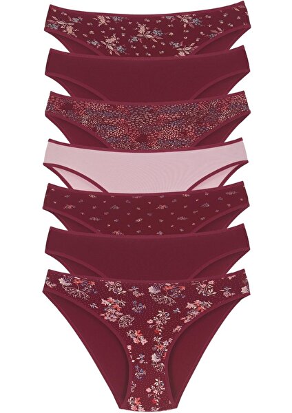 18001-5 Kadın 7'li Flowers Bikini Külot Paketi V9