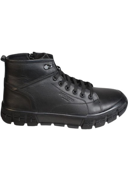 Erkek Siyah Cilt Deri Termo Taban Fermuar Bağcıklı Soğuya Kışa Dayanıklı Bot fiyatları