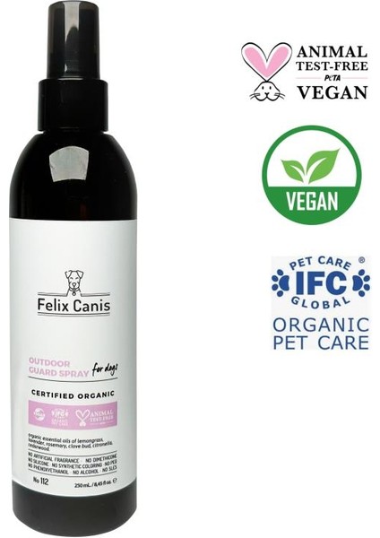 Felix Canis Köpekler Için Dış Mekan Koruma Spreyi Organik ve Vegan 250ML