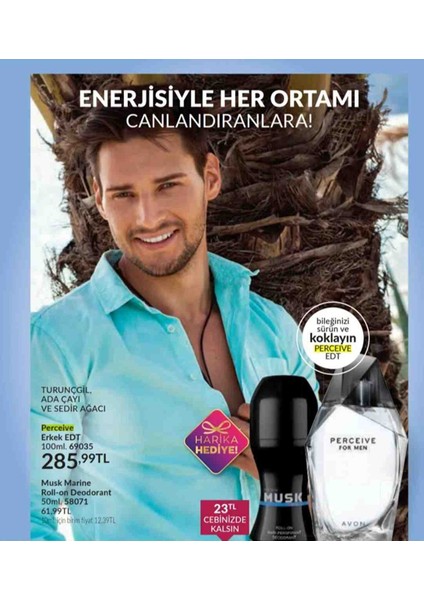 Perceive Erkek Parfüm+ Musk Marine Rolon