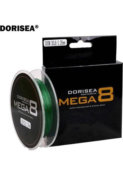 Mega 8-8 Katlı Yeşil Renk 150 Metre 0.14 mm 11.-Kg Çeker Değeri,ip,örgü,ipek Misina,