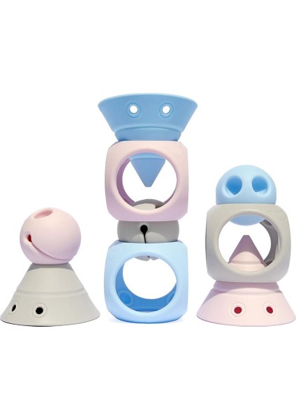 Building Genius Pastel Ice Blue-Baby Pink-Beige
