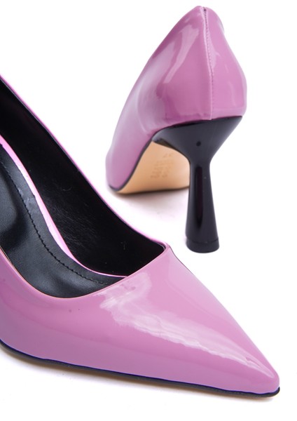 Vest Pembe Rugan (8cm) Topuk Boyu Günlük Kullanım Stiletto