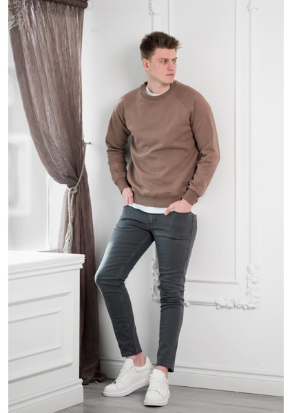 Fbı Slimfit 3 Iplik Içi Polarlı Bisiklet Yaka Sweatshirt