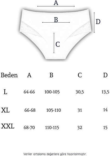 1212 Bato Dantel Detaylı Kadın 3'lü Külot Paketi 1212-V3